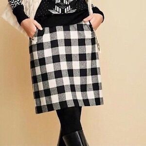 Talbots Buffalo Plaid Pencil Skirt Size 6P Wool Blend